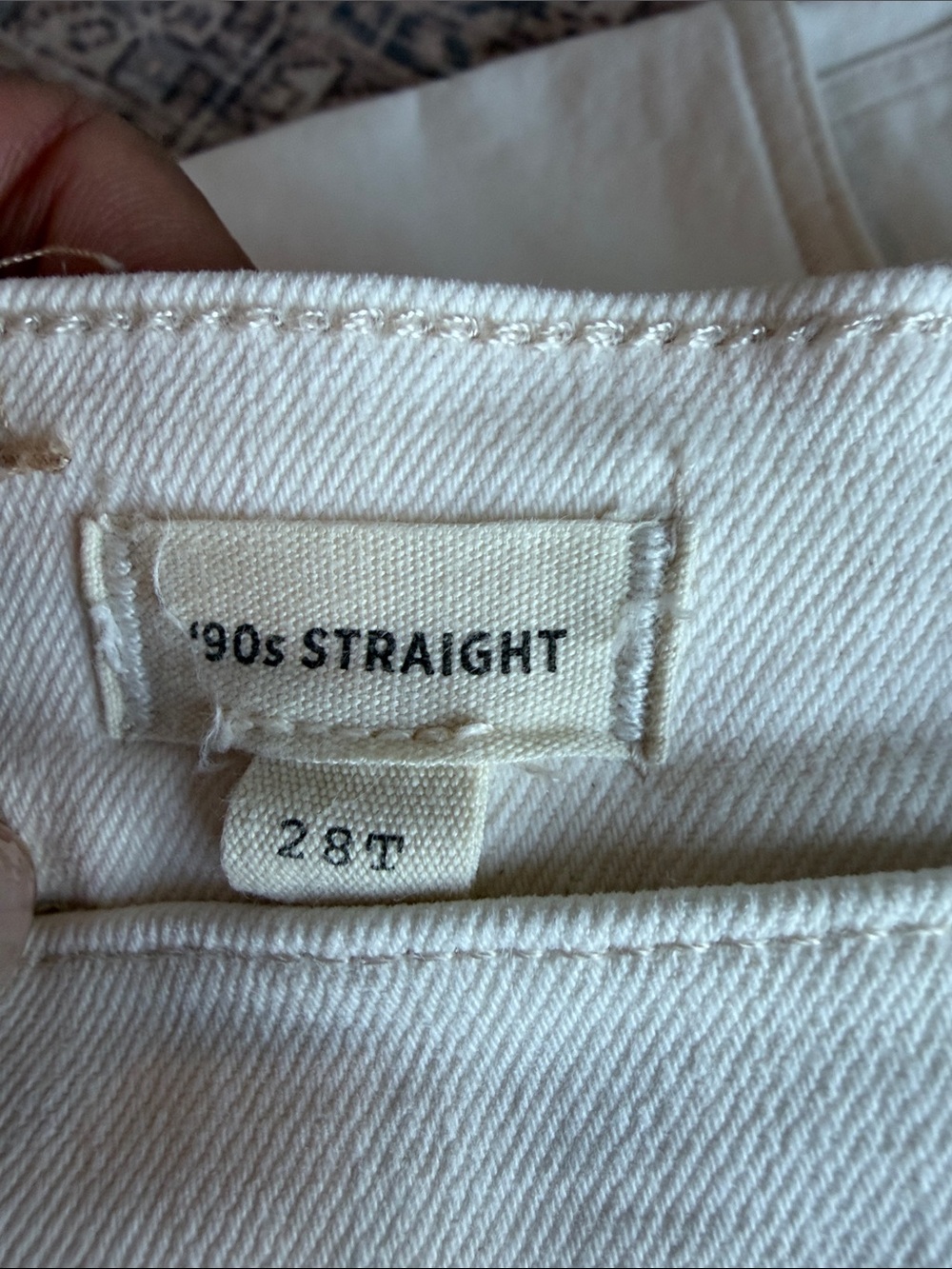 Madewell Cream 90’s Straight Jeans Size 29Tall - Picture 3 of 9